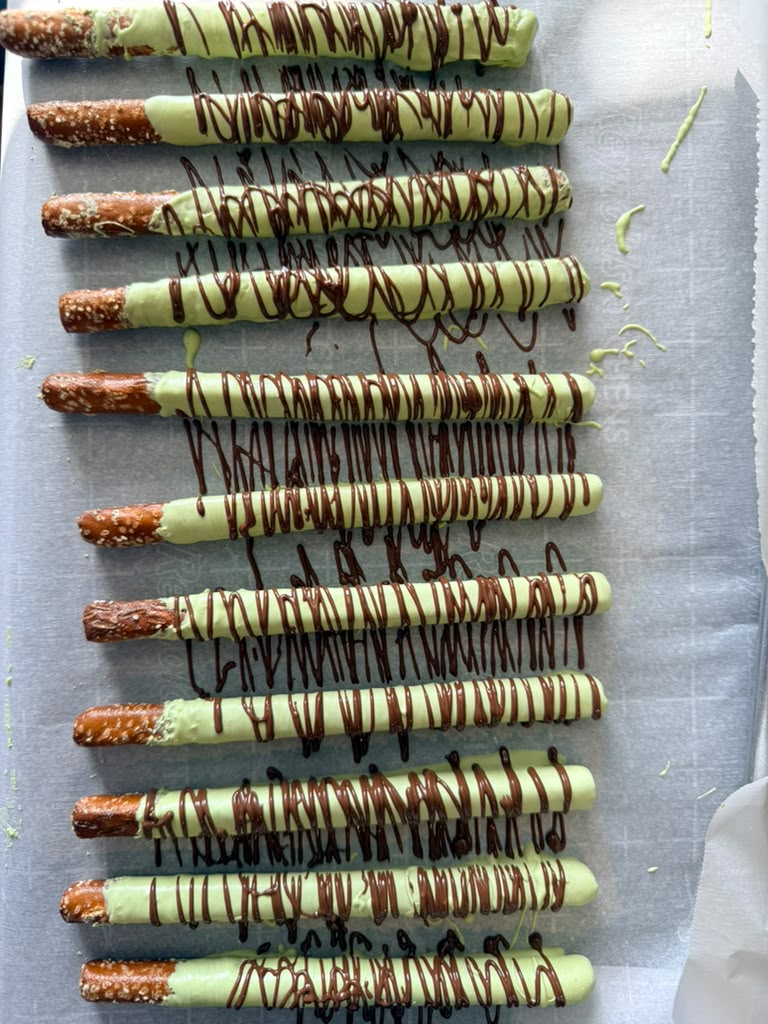 Chocolate Drizzled Pretzel Rods